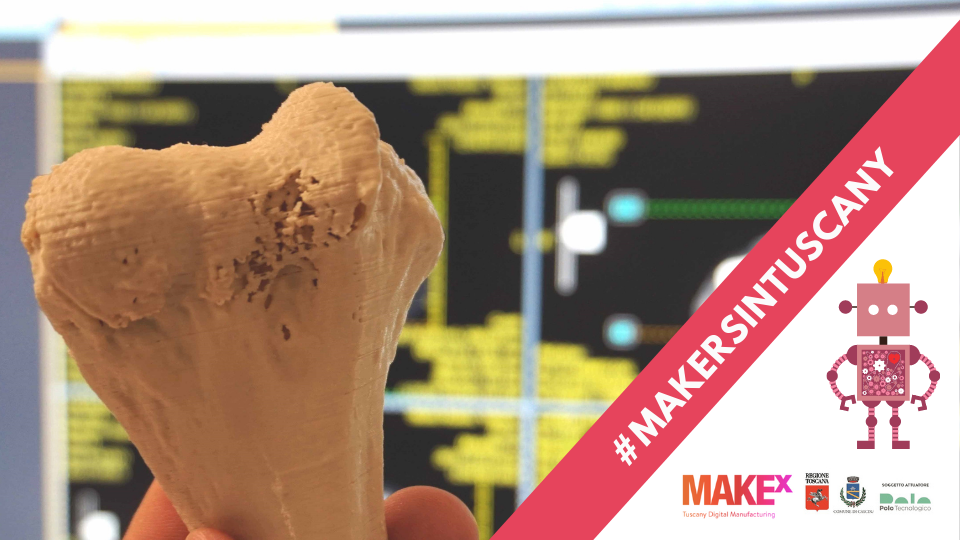 ricostruzione 3D di un osso realizzata da Maker House Medical